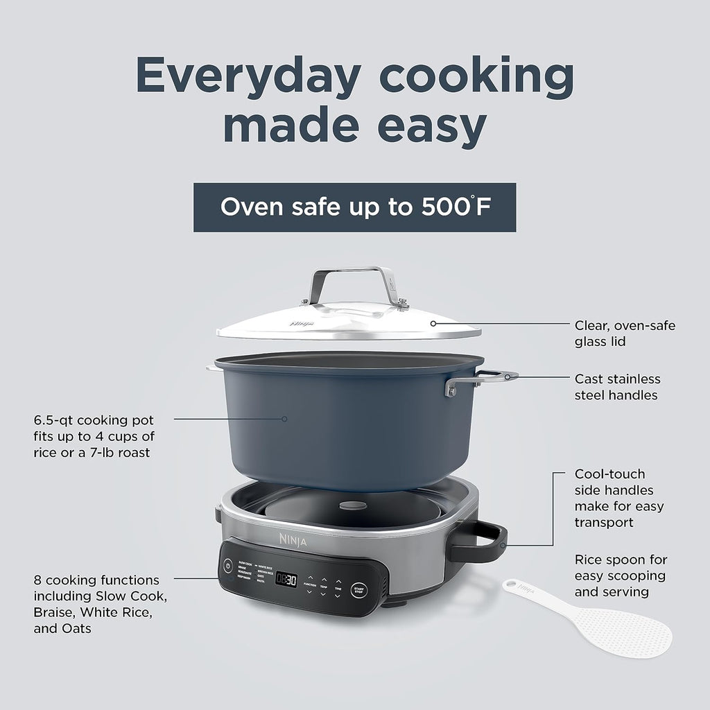 Ninja MC1010 Foodi PossibleCooker PLUS - Sous Vide & Proof 6-in-1 Multi-Cooker, with 8.5 Quarts, Slow Cooker, Dutch Oven & More, Glass Lid & Integrated Spoon, Nonstick, Oven Safe Pot to 500°F, Black