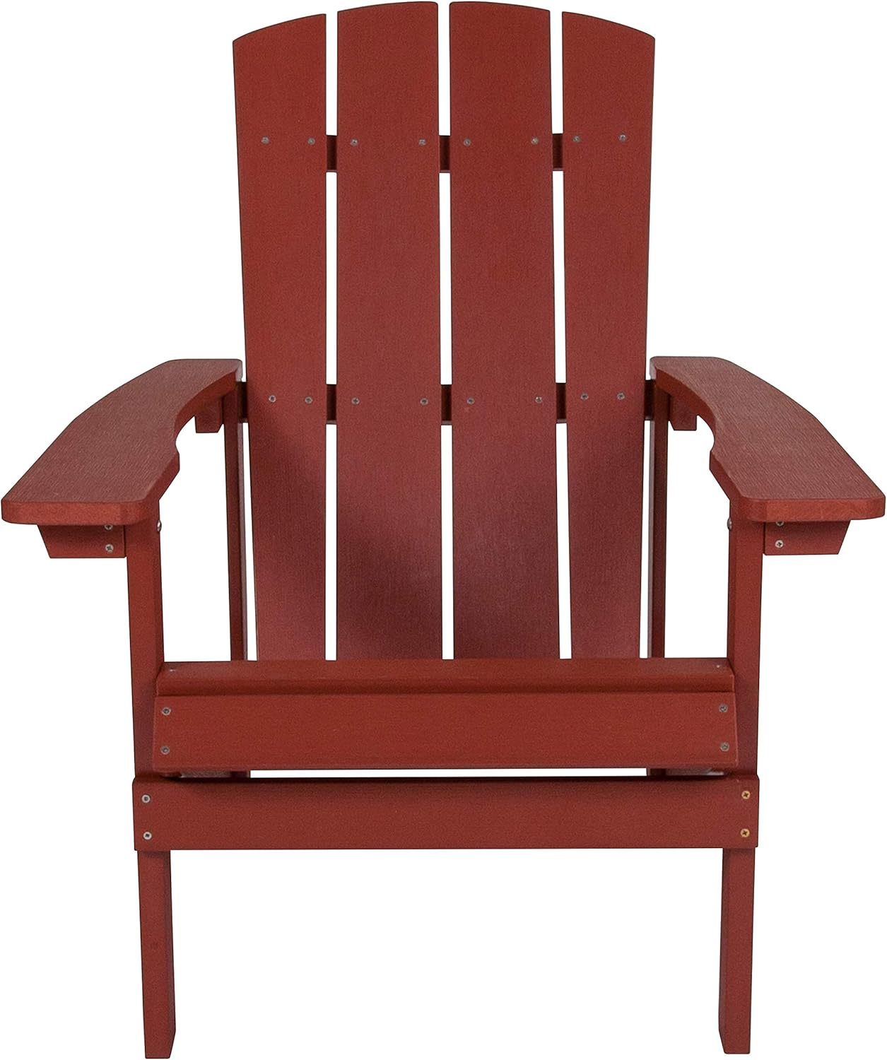 Flash Furniture Charlestown Commercial Grade Indoor/Outdoor Adirondack Chair, Weather Resistant Durable Poly Resin Deck and Patio Seating, Green
