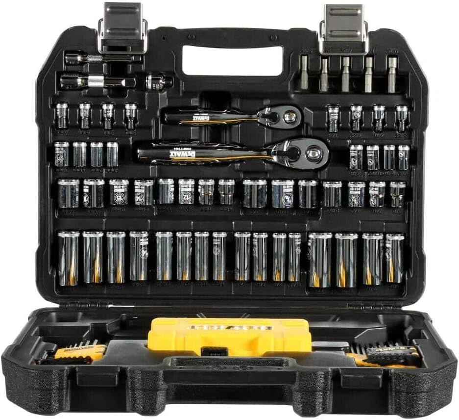 DEWALT Mechanics Tool Kit (DWMT73803) and Screwdriver & Drill Bit Set (DWA2FTS100)