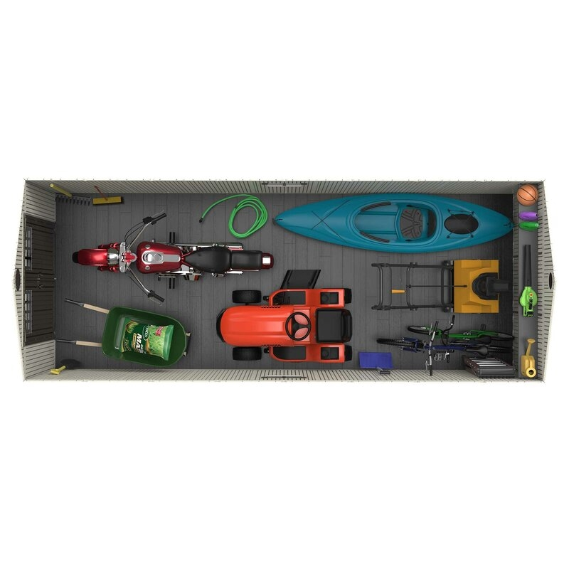 2024 NEW 20 ft. x 8 ft. High-Density Polyethylene (Plastic) Outdoor Storage Shed with Steel-Reinforced Construction