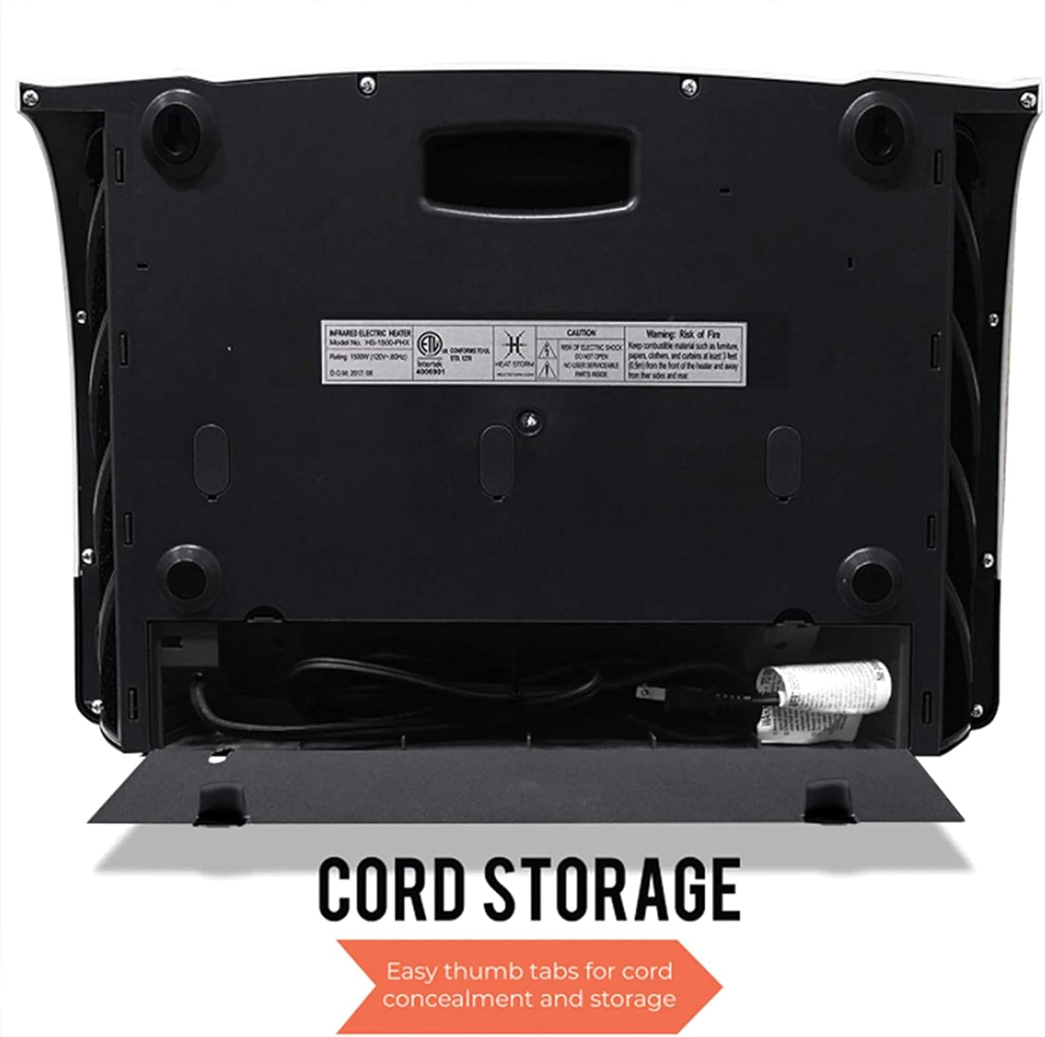 Heat Storm Phoenix HS-1500-PHX, Infrared Space Heater with Attachable Feet, Remote Control, Energy Efficient-750-1500 Watts, Gray Floor or Wall
