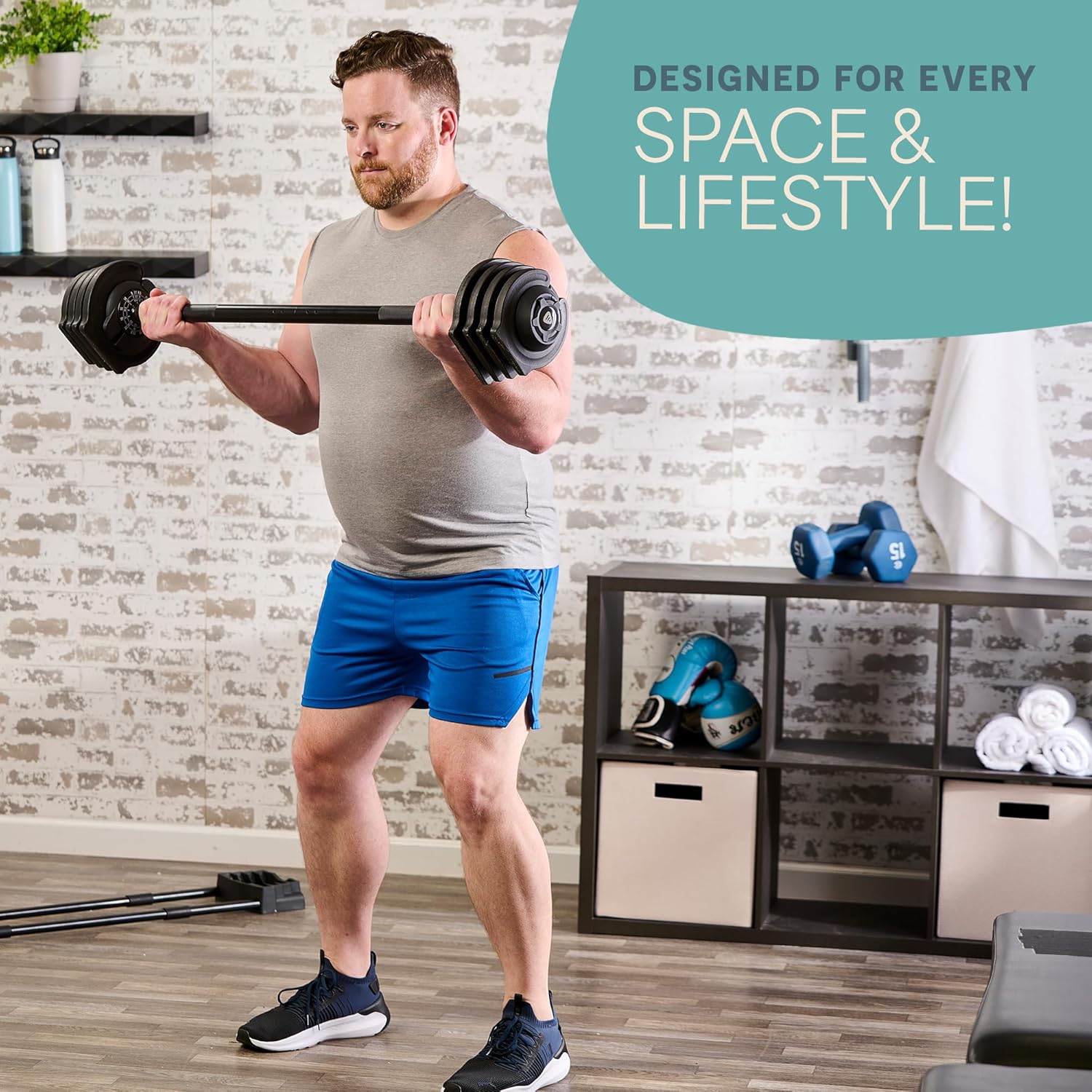 Lifepro Adjustable Dumbbells Set/Single - 15lb 43lb 55lb 25 lb Dumbbell Sets with Rack - Quick Adjust, Secure Grip weights dumbbells set - Compact Hand Weights for Women/Men at Home Gym