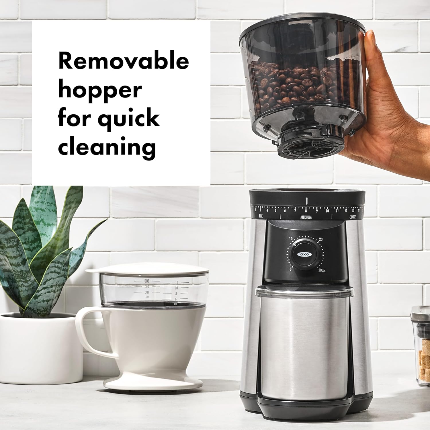 OXO Brew Conical Burr Coffee Grinder, Matte Black + OXO Brew Rapid Brewer Bundle
