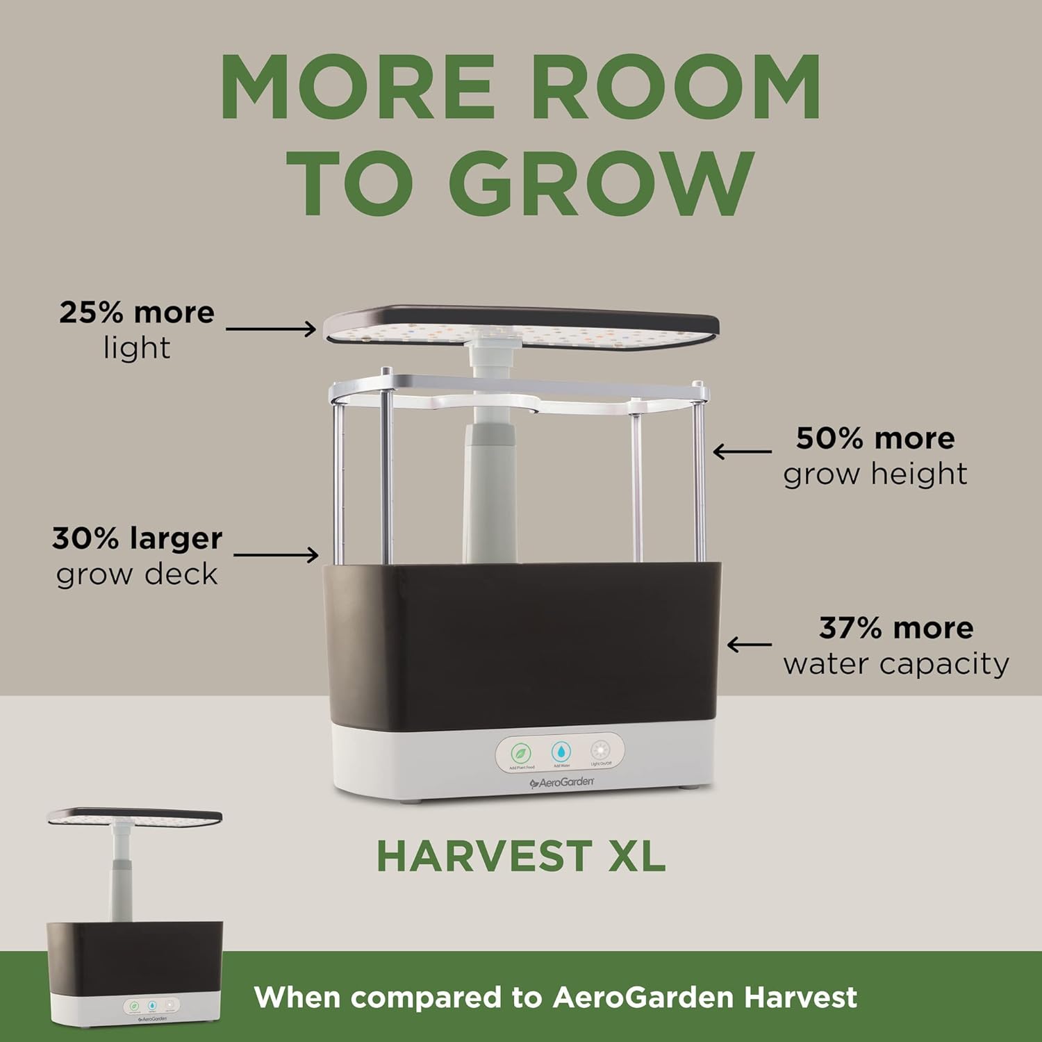 AeroGarden Harvest with Gourmet Herb Seed Pod Kit - Hydroponic Indoor Garden, Black