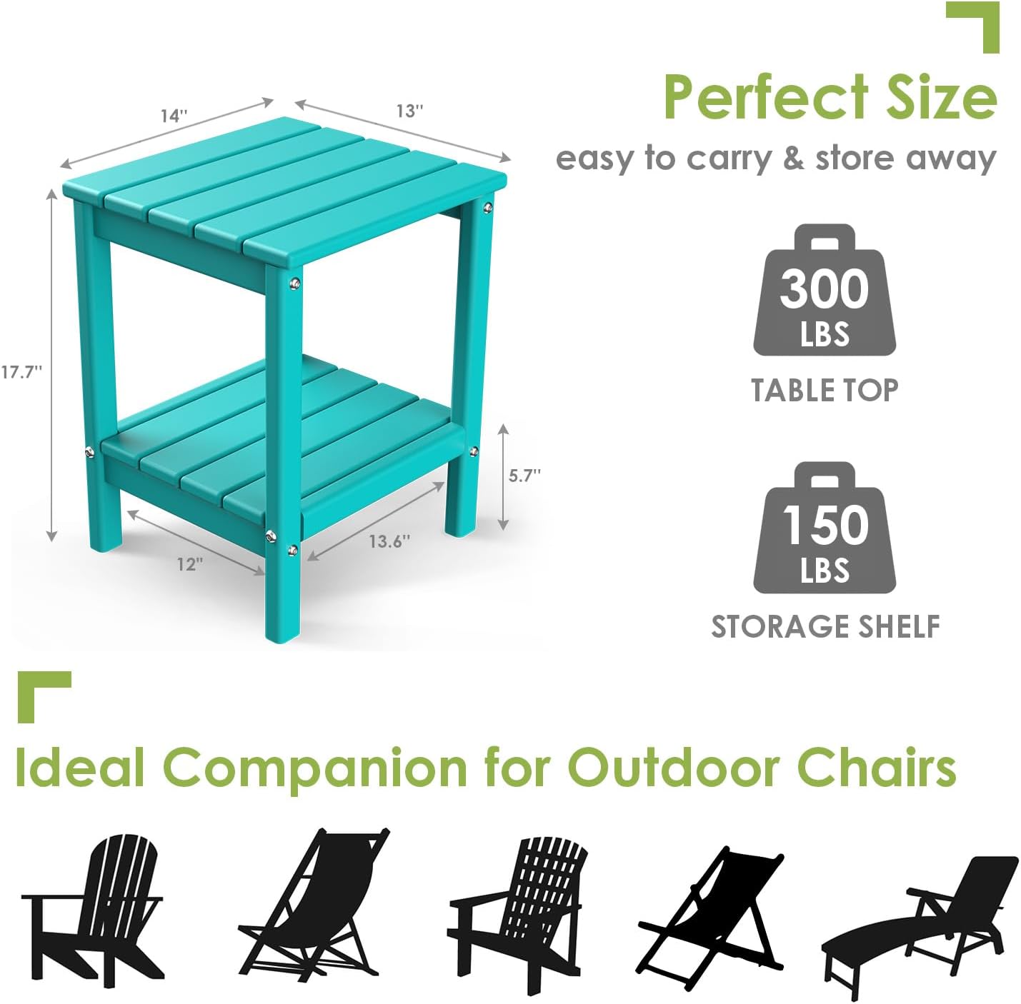 GREENVINES Outdoor Rocking Chairs | Set of 2 | Porch Rocker | HDPE Plastic | Black | Oversized Rockers | High Back | Big & Tall | Ladder Back | for Patio Outside Backyard Balcony Garden