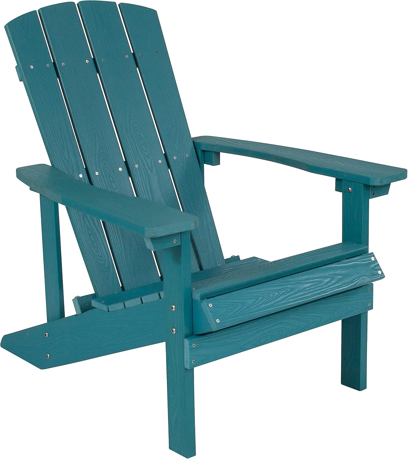 Flash Furniture Charlestown Commercial Grade Indoor/Outdoor Adirondack Chair, Weather Resistant Durable Poly Resin Deck and Patio Seating, Green