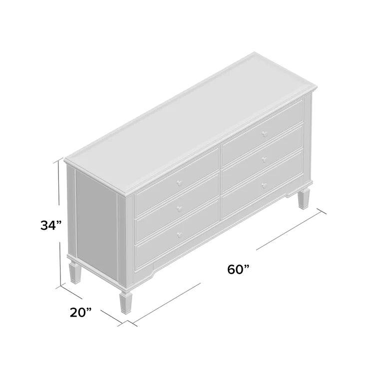 Brixton 6 Drawer 60" W Double Dresser