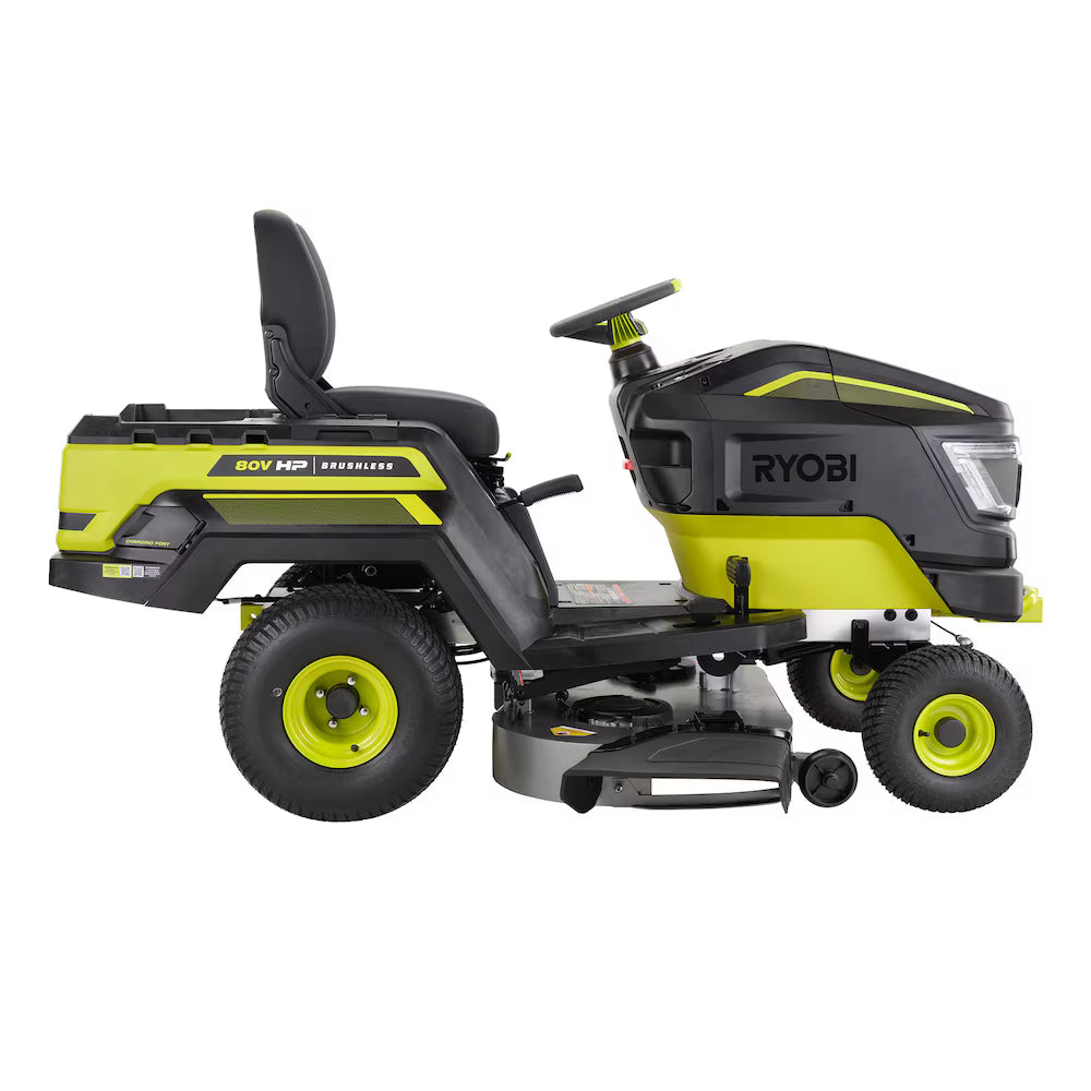80V HP Brushless 42 in. Battery Electric Cordless Riding Lawn Tractor with (3) 80V 10Ah Batteries and Charger