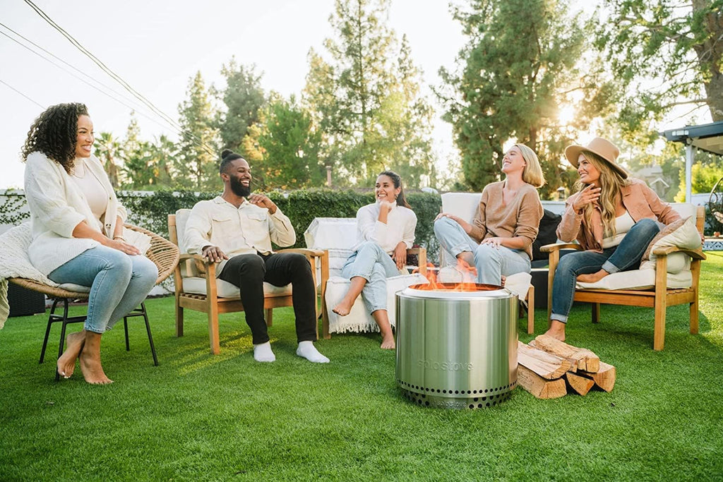 Solo Stove Bonfire 2.0 with Stand, 19.5 Inch Smokeless Fire Pit with Removable Ash Pan - Portable Outdoor Fire Pit - Stainless Steel Wood Burning Fireplace, Ideal for 4-6 People, 21.75 lbs, Water