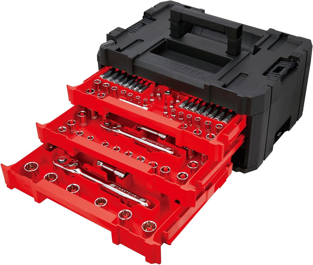 CRAFTSMAN Socket Set, 262-Piece Mechanic Tool Set, 1/4", 3/8", 1/2" Drive, SAE / Metric, (CMMT45307)