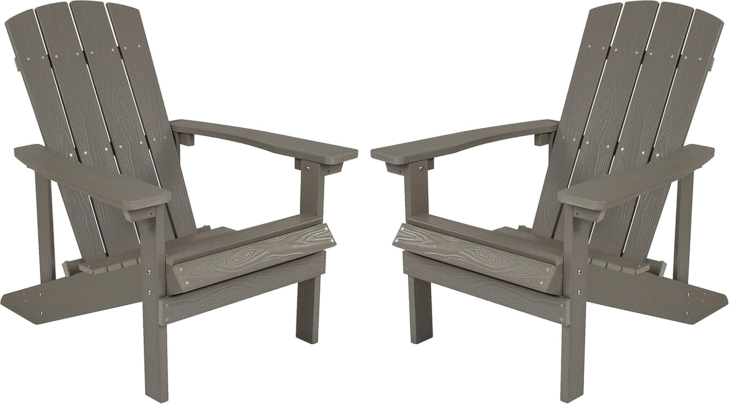 Flash Furniture Charlestown Commercial Grade Indoor/Outdoor Adirondack Chair, Weather Resistant Durable Poly Resin Deck and Patio Seating, Green