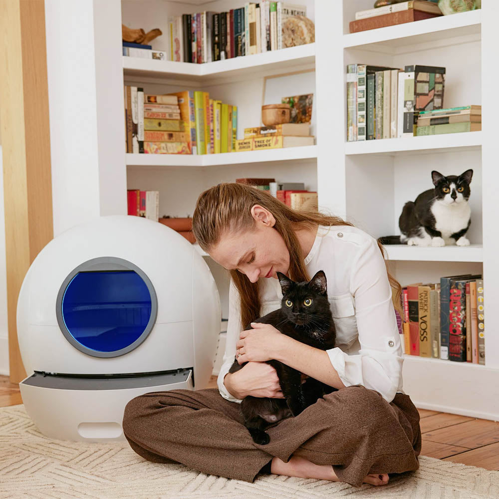 Self Cleaning Cat Litter Box, Automatic Cat Litter Box with APP Control Odor Removal Safety Protection for Multiple Cats