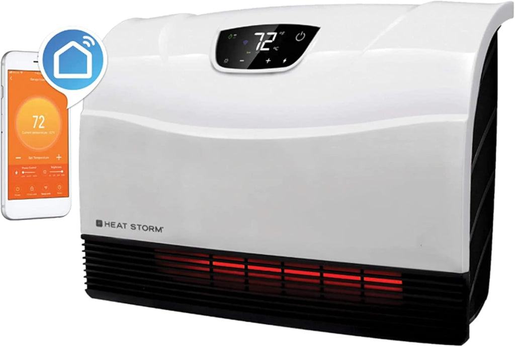 Heat Storm Phoenix HS-1500-PHX, Infrared Space Heater with Attachable Feet, Remote Control, Energy Efficient-750-1500 Watts, Gray Floor or Wall