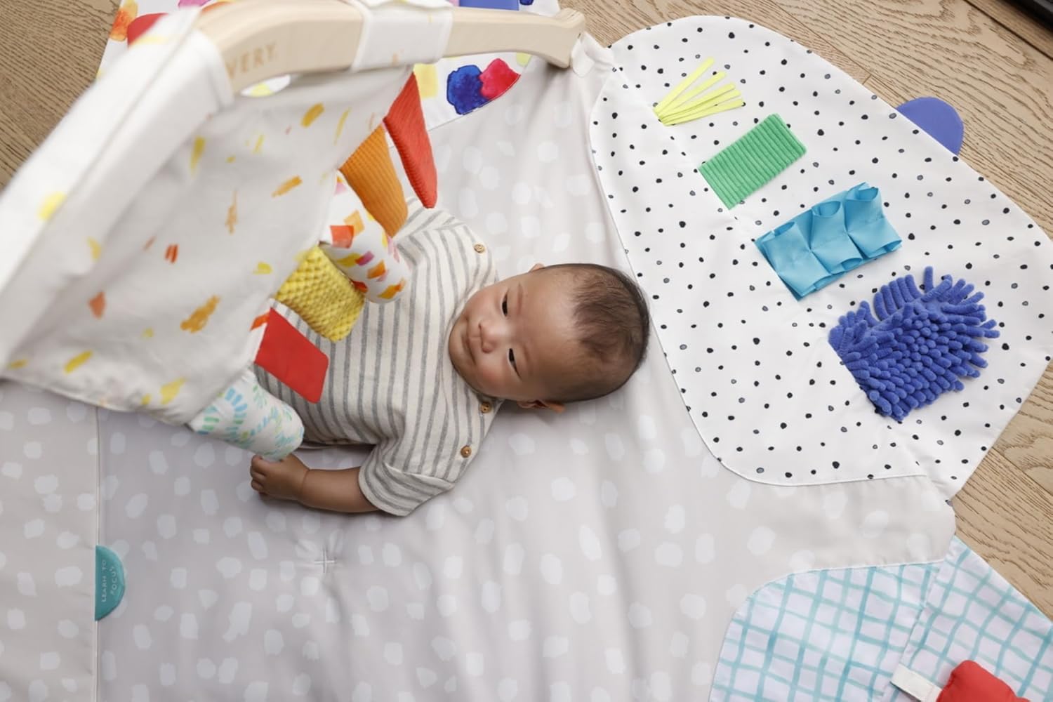 The Play Gym and Sensory Strands Bundle by Lovevery, Stage-Based Developmental Activity Gym for a Whole Year of Play Baby to Toddler Including Play Guide, Ages 0+ Months
