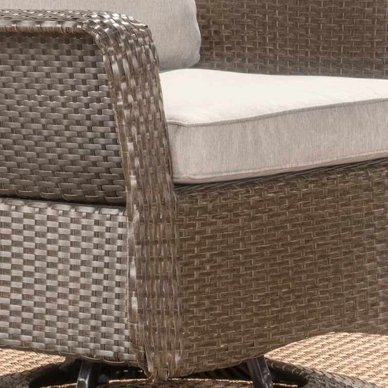 Beom Modern Outdoor Wicker Swivel Patio Chair with Cushions