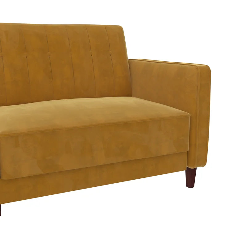 Perdue 81.5" Velvet Square Arm Convertible Sofa