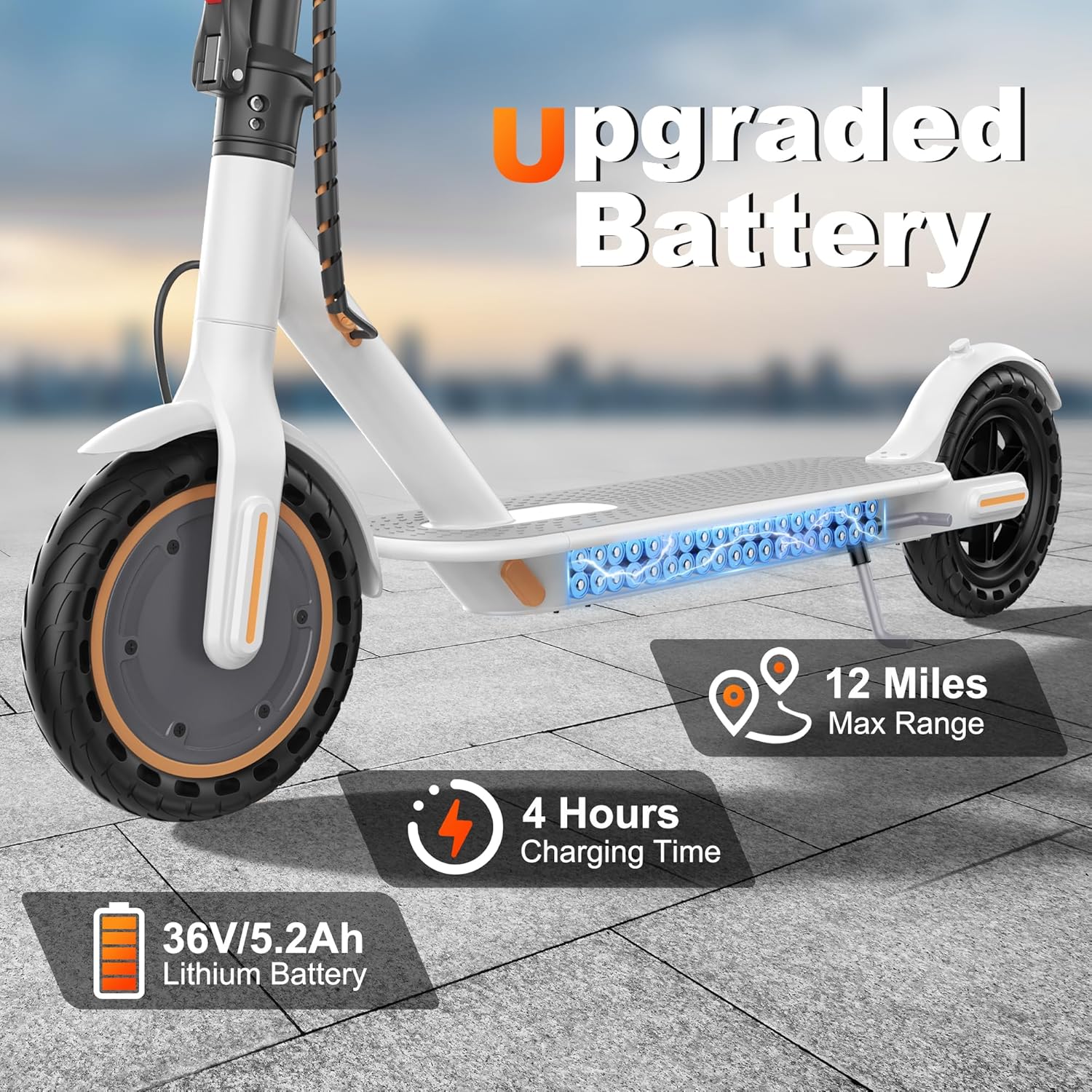 WERHY Electric Scooter, 350W/500W Motor, Top Speed 19/22 mph, Max 16/23/28Miles Ranges, Foldable E Scooter for Adults