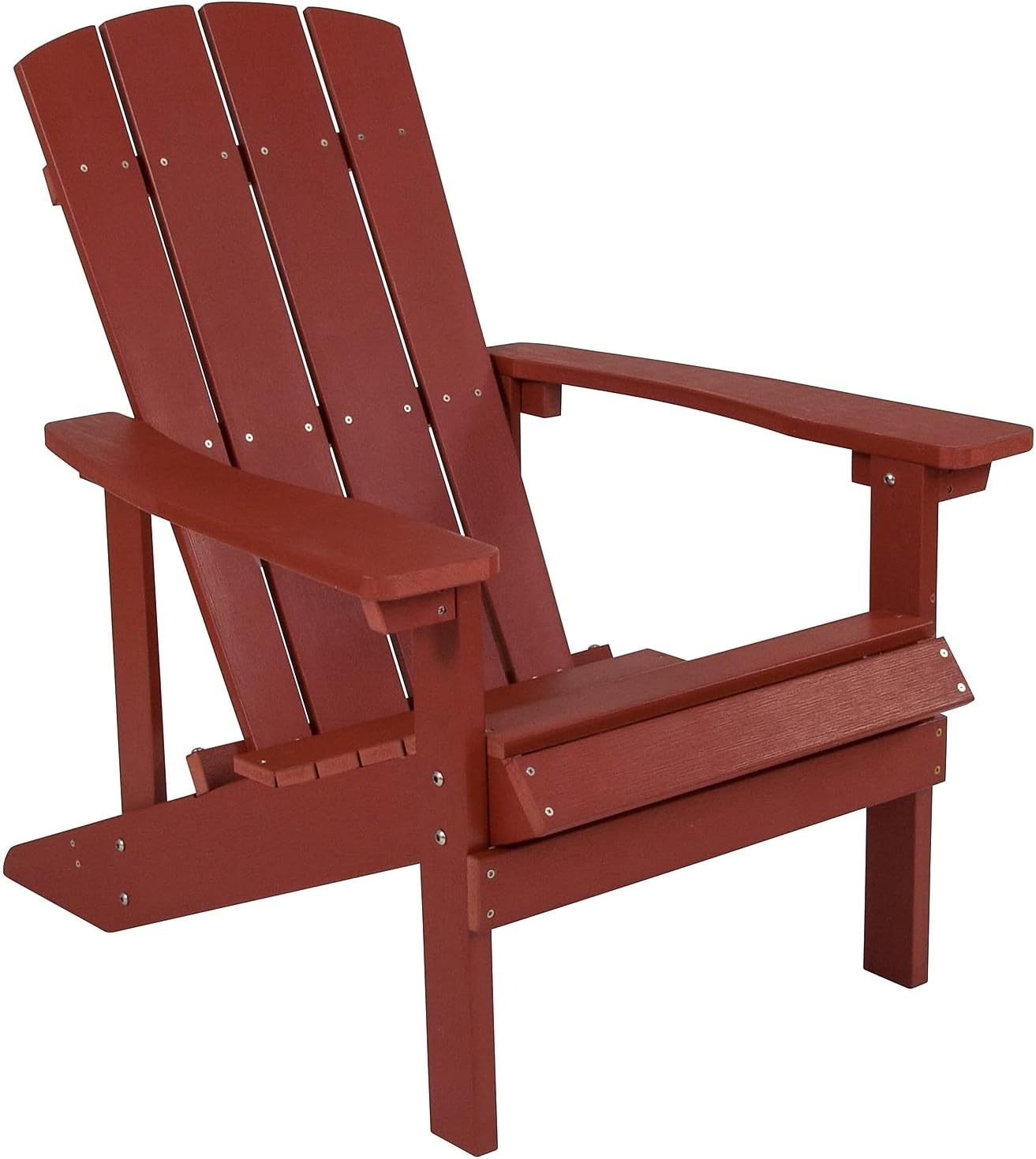 Flash Furniture Charlestown Commercial Grade Indoor/Outdoor Adirondack Chair, Weather Resistant Durable Poly Resin Deck and Patio Seating, Green