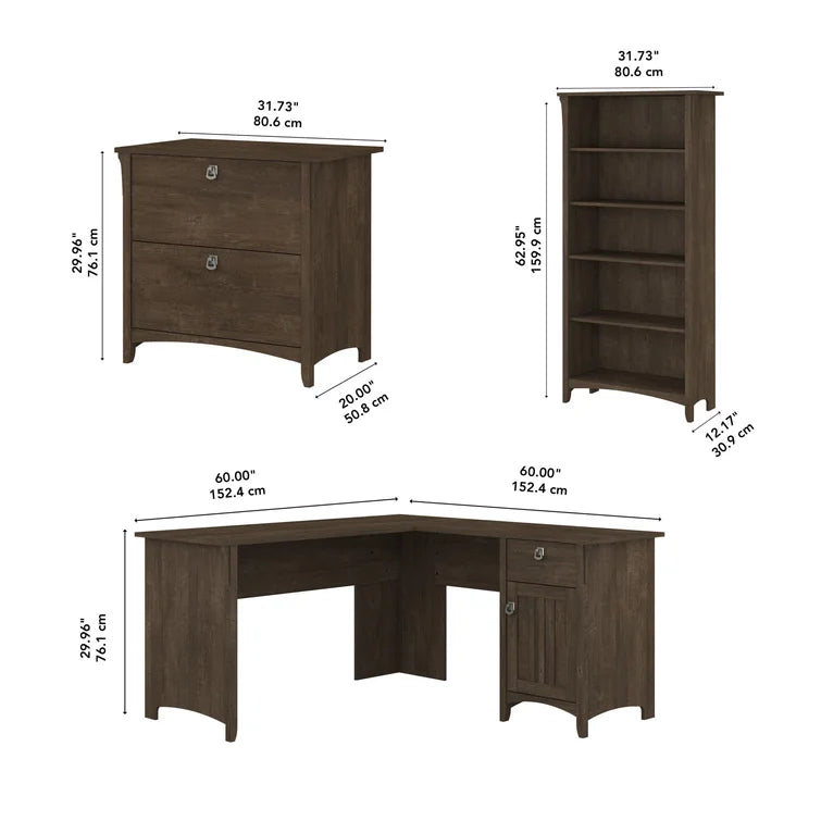 Khadesha 3 Piece Computer Desk Office Set