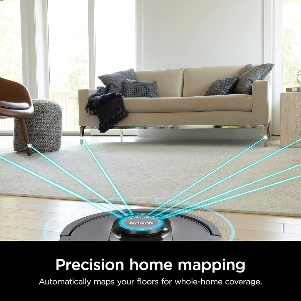 Shark AI Ultra Voice Control Robot Vacuum with Matrix Clean Navigation, Home Mapping, 60-Day Capacity, XL Self-Empty Base for Homes with Pets, Carpet & Hard Floors, Cool Grey