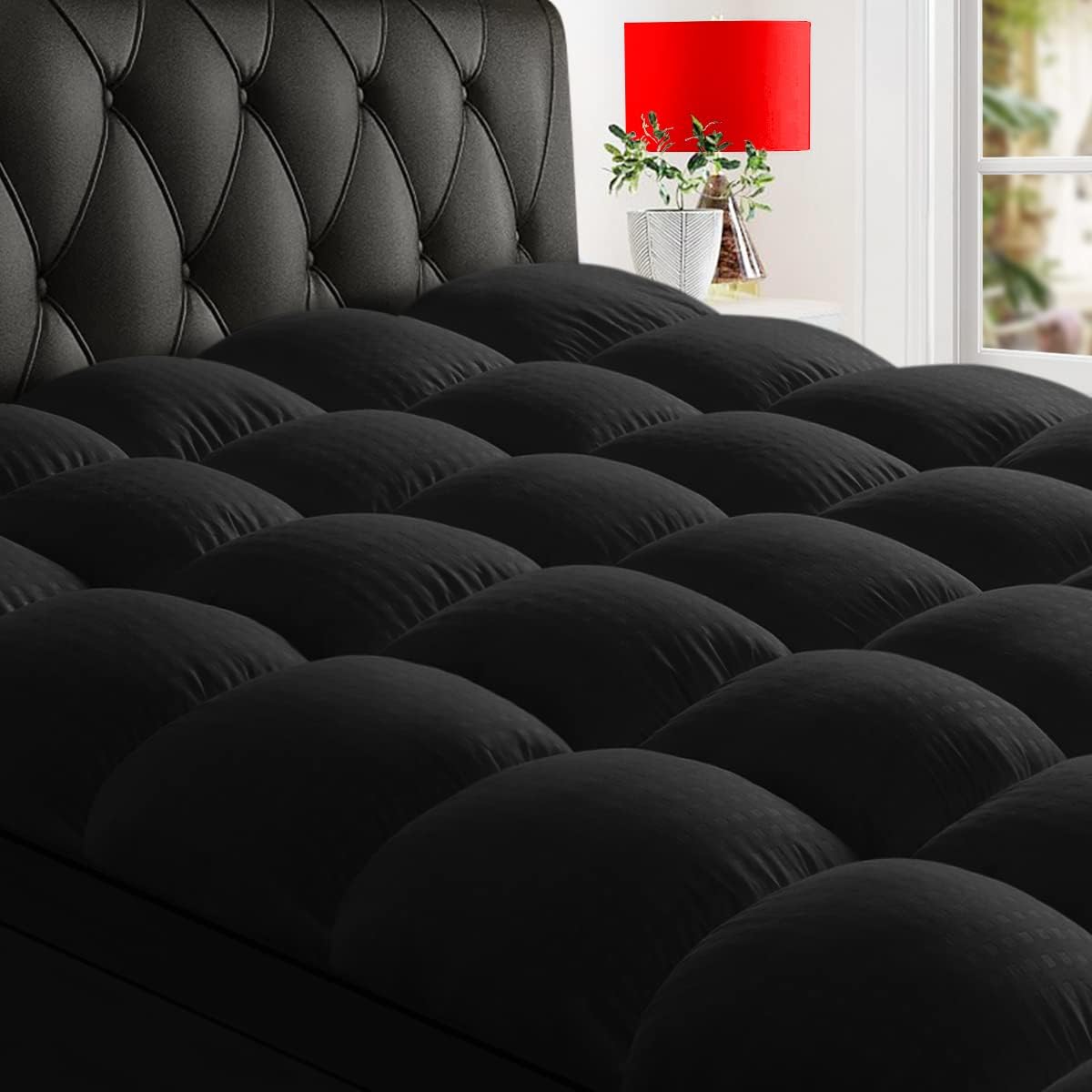 Extra Thick Mattress Topper, Down Alternative Overfill Plush Mattress Pad Cover Topper, Cooling Pillow Top with 8-21Inch Deep Pocket