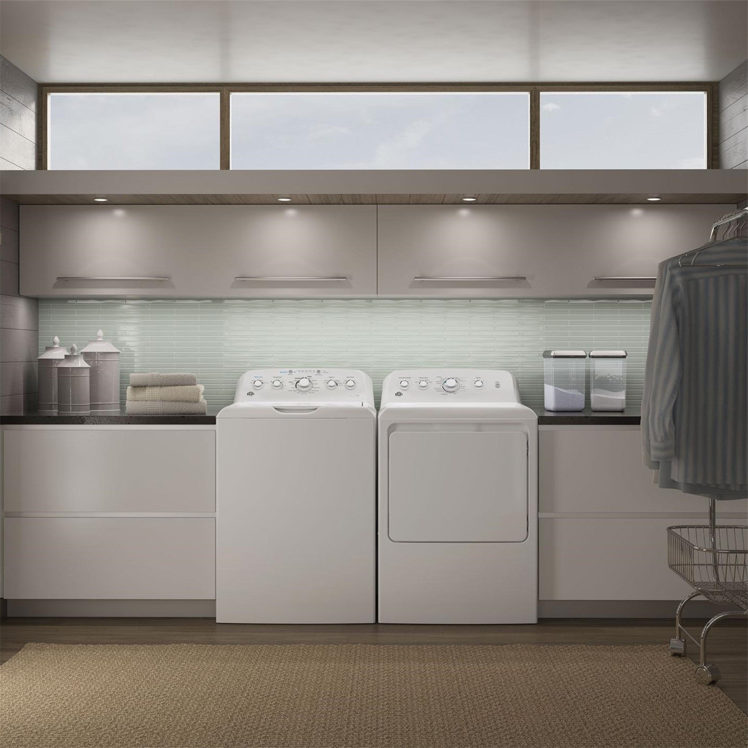 GE Appliances Washer & Dryer Set with 4.5 Cubic Feet Top Load Washer and 7.2 Cubic Feet Electric Dryer