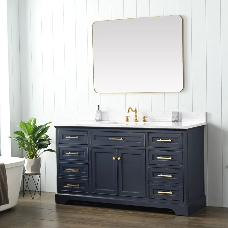 Annaline 60'' Single Bathroom Vanity with Engineered Stone Top