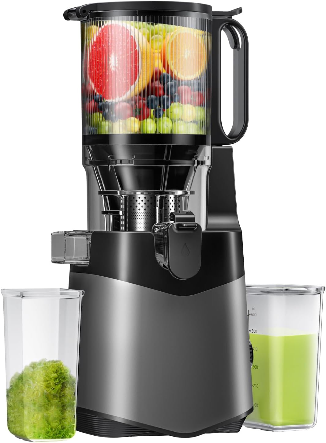 Cold Press Juicer,5.8" Extra Large Feed Chute Fit Whole Fruits & Vegetables,350W Slow Masticating Juicer Machines,Easy to Clean,High Juice Yield