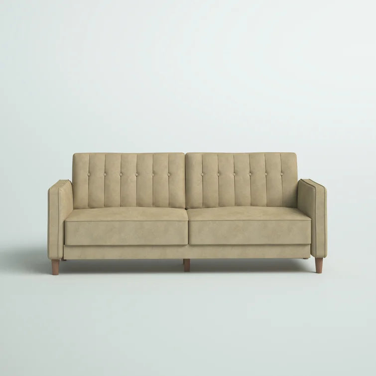 Perdue 81.5" Velvet Square Arm Convertible Sofa