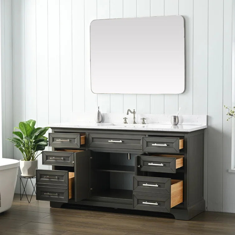 Annaline 60'' Single Bathroom Vanity with Engineered Stone Top