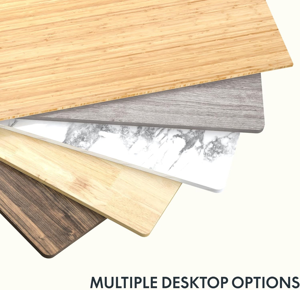 FLEXISPOT EN1 One-Piece Standing Desk 55 x 28 Inch Electric Adjustable Height Desk for Home Office and Computer Workstation (White Frame + 55" Maple Top, 2 Packages)