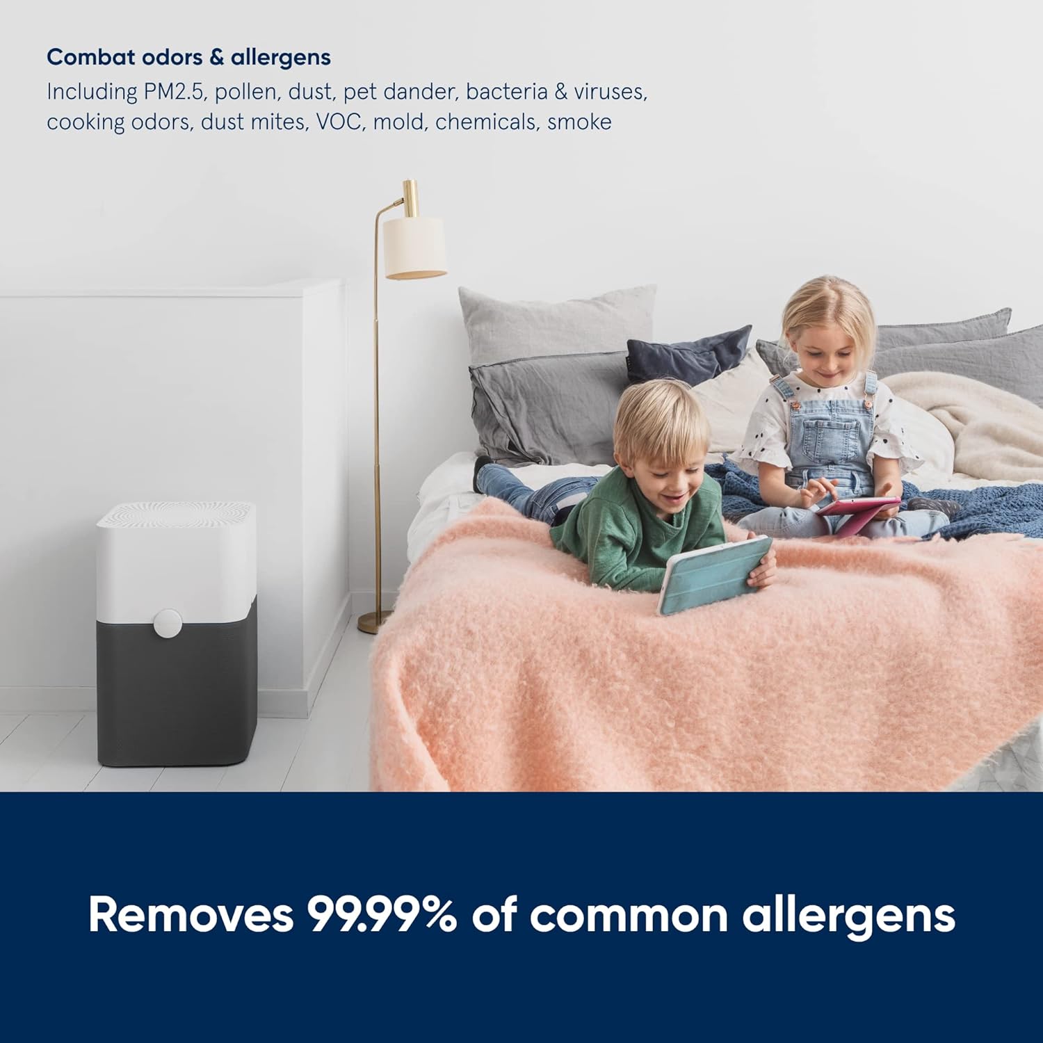 BLUEAIR 2-in-1 Purify + Humidify: Air Purifier and Humidifier with HEPASilent™ and 360° InvisibleMist™ Technology, Top Pour - covers 1,726 sqft in 60 minutes - Perfectly balanced air, one product