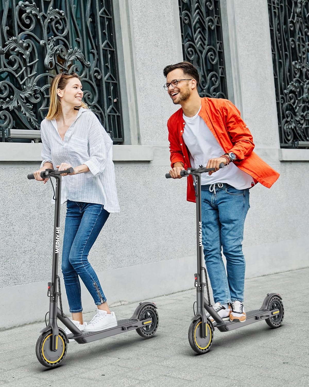 WERHY Electric Scooter, 350W/500W Motor, Top Speed 19/22 mph, Max 16/23/28Miles Ranges, Foldable E Scooter for Adults