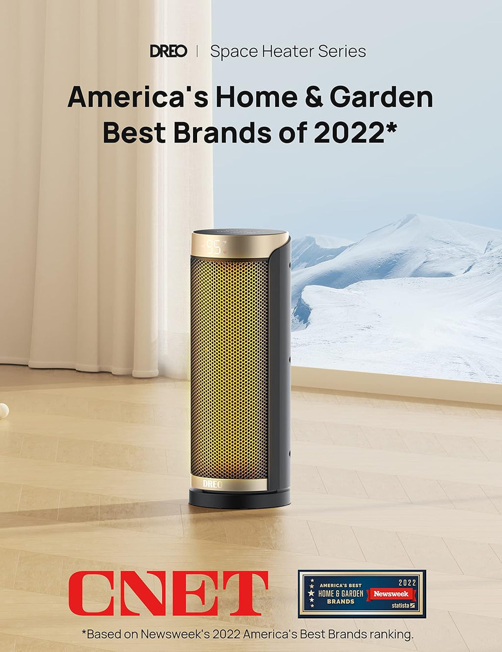 Dreo Space Heater for Bathroom and Indoor, 70°Oscillating, 5 Modes, Remote for Home Bedroom, 12H Timer, with ALCI Safety Plug