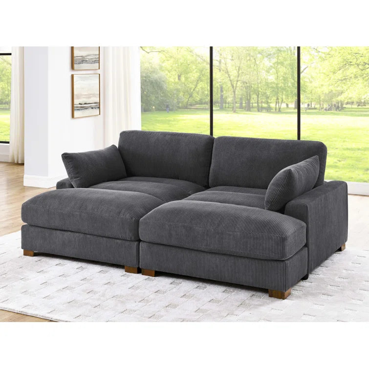 Mordecai 90'' Corduroy Sleeper Sofa