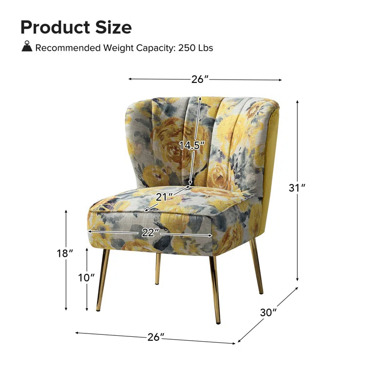 Felicia Polyester/Velvet Barrel Chair