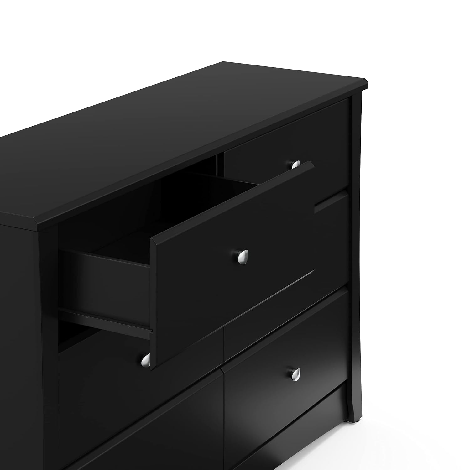 Storkcraft Crescent 6 Drawer Double Dresser (Pebble Gray) – GREENGUARD Gold Certified, For Nursery, Dresser, Kids Nursery Organizer, Chest of Drawers