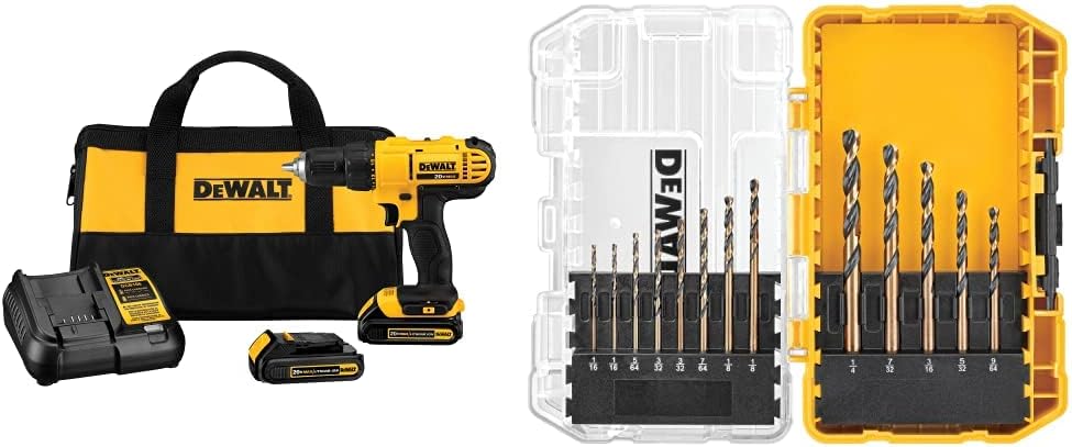 Dewalt DCD771C2 20V MAX Cordless Lithium-Ion 1/2 inch Compact Drill Driver Kit and 4-1/2” grinder (Tool Only)