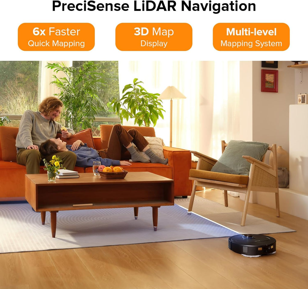 roborock Qrevo S5V Robot Vacuum and Mop, FlexiArm Edge Mopping, 12,000Pa Suction, Dual Zero-Tangle System, Smart Obstacle Avoidance, 10mm Mop Lifting, Auto Mop Washing&Drying, Self-Emptying&Refilling