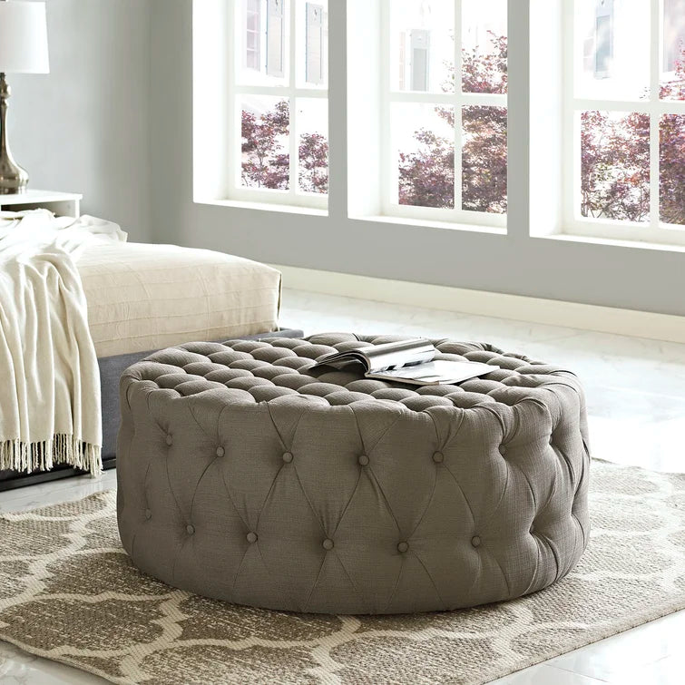 Modway Copper Grove Harrison Blue Amour Fabric Ottoman