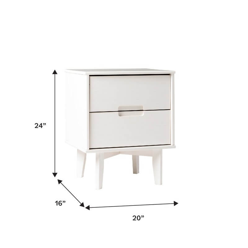 Aizlyn Mid-Century Modern Solid Wood Groove-Handle Nightstands (Set of 2)