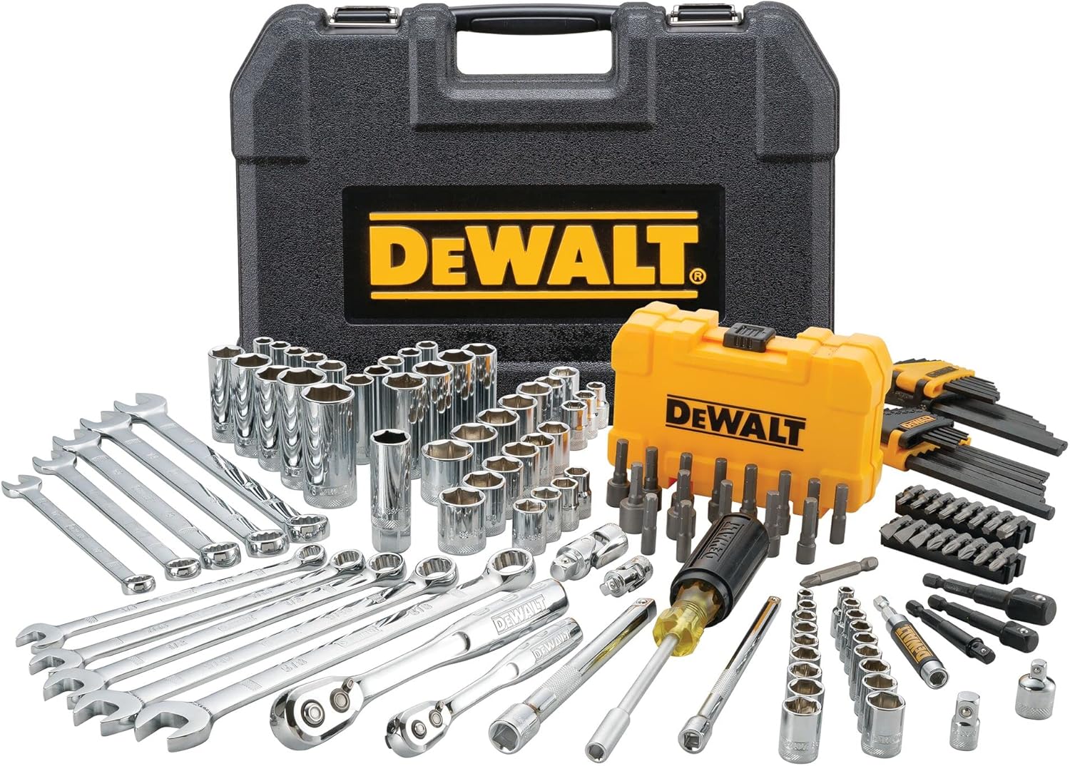 DEWALT Mechanics Tool Kit (DWMT73803) and Screwdriver & Drill Bit Set (DWA2FTS100)