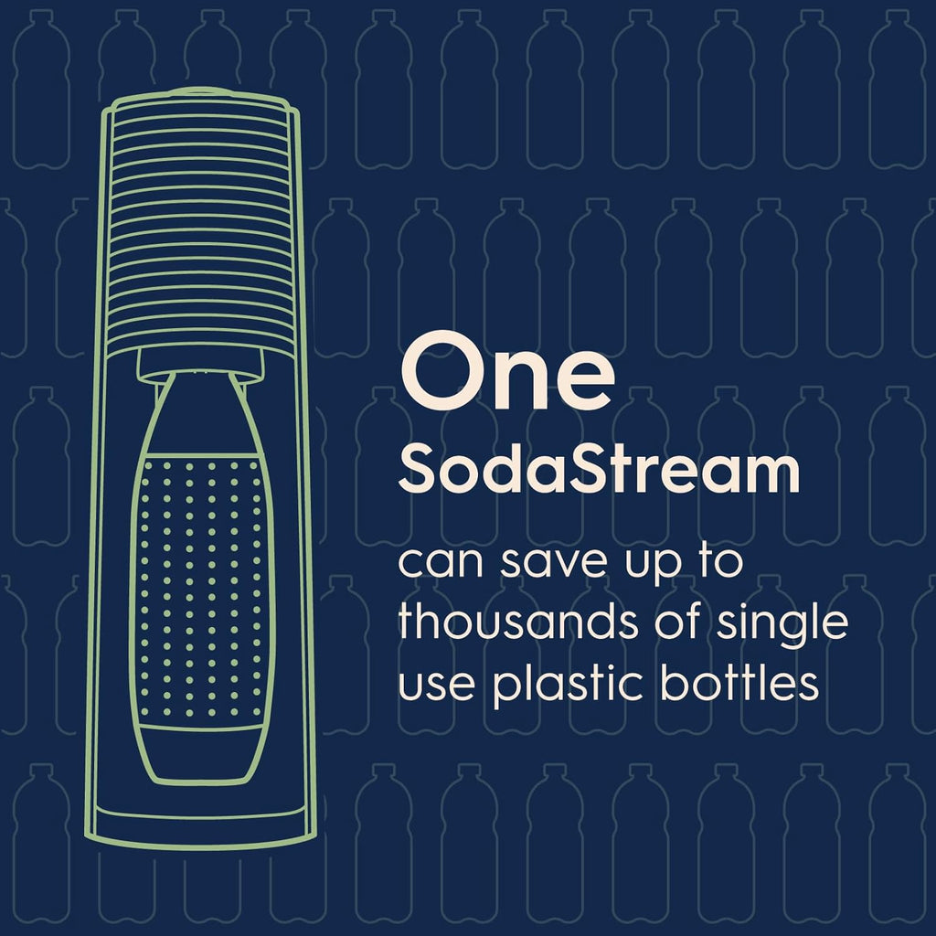 SodaStream Terra Sparkling Water Maker (Red) with CO2, Dishwasher Safe Bottle and Bubly Drop