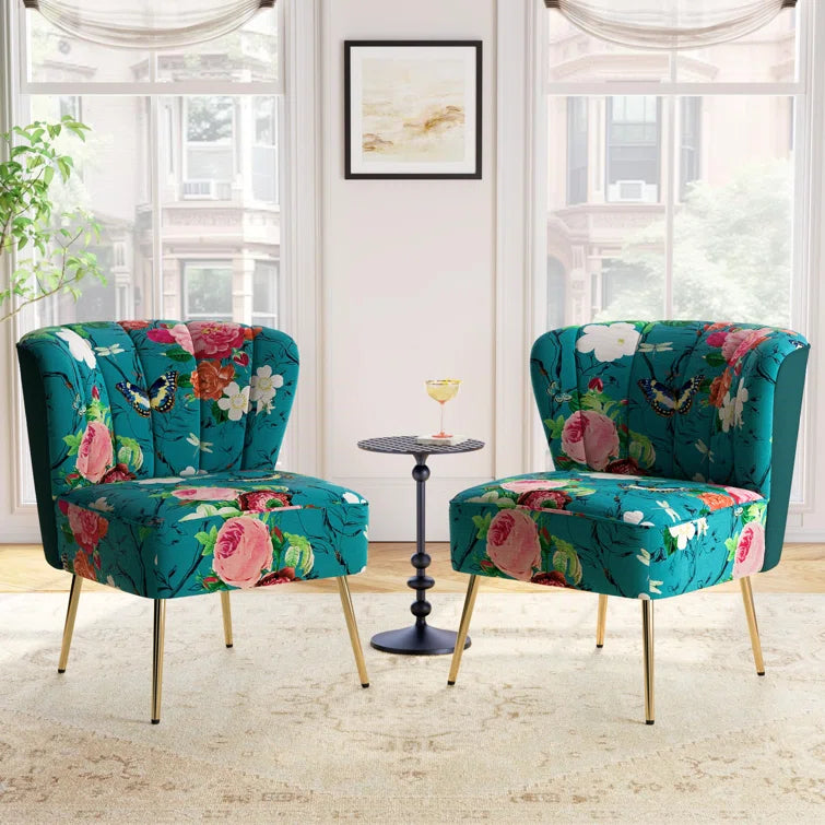 Felicia Polyester/Velvet Barrel Chair