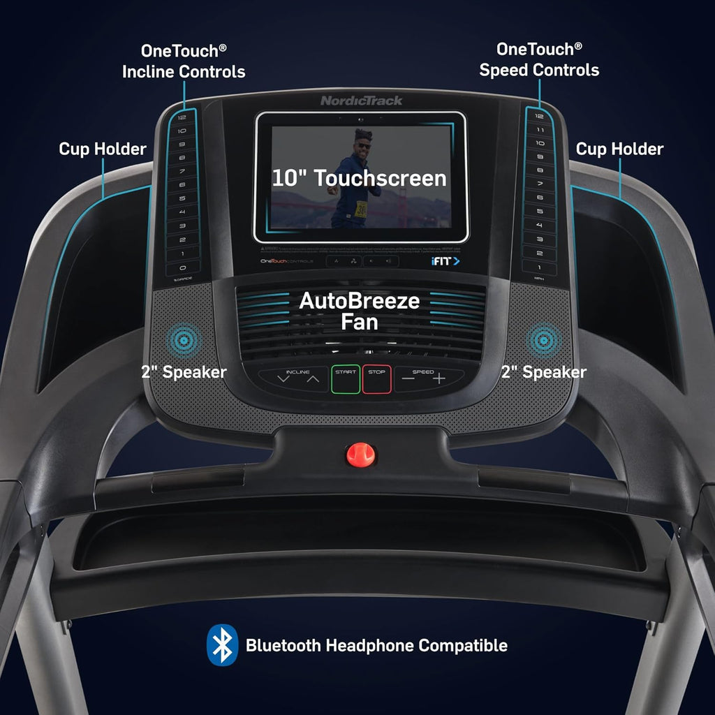 NordicTrack T Series: Perfect Treadmills for Home Use, Walking or Running Treadmill with Incline, Bluetooth Enabled, 300 lbs User Capacity