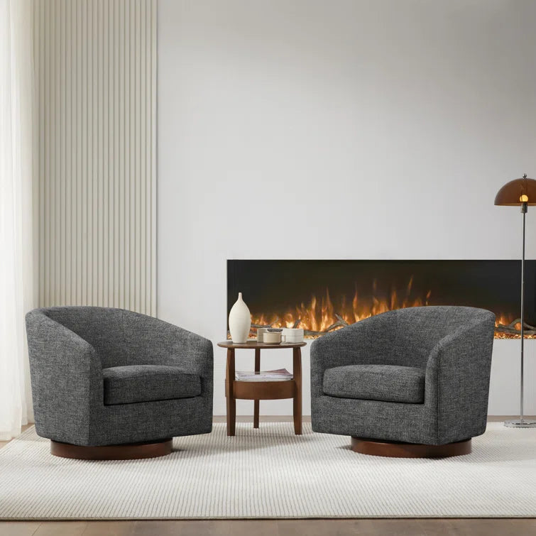 Bennett Upholstered Swivel Barrel Chair