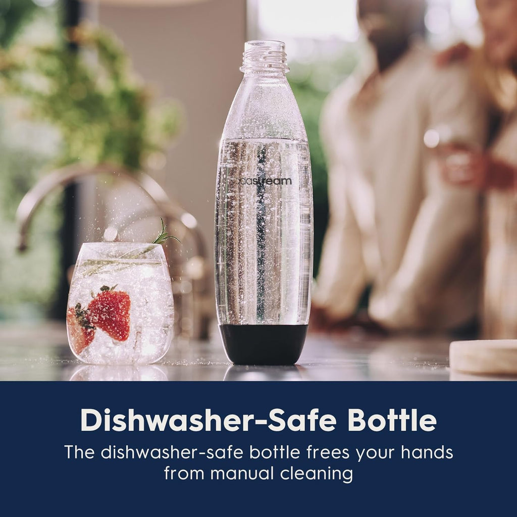 SodaStream Terra Sparkling Water Maker Bundle in Black - includes 3-Pack CO2 and Carbonating Bottle