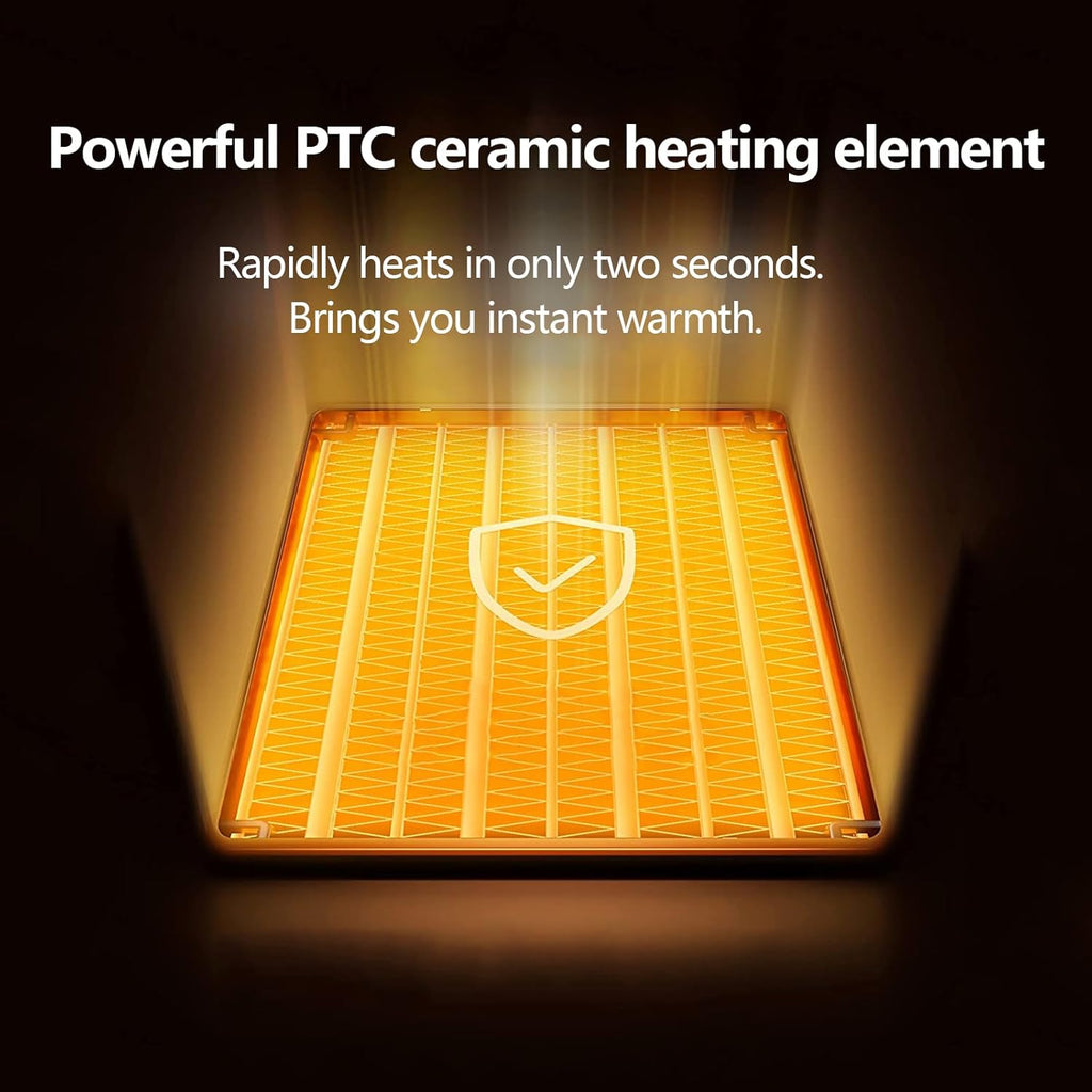 Tower Heater for Indoor Use, 750/1500W Ceramic Space Heater with Thermostat&Oscillating, Digital Space Heater with Realistic 3D Flame, Timer and Remote Control