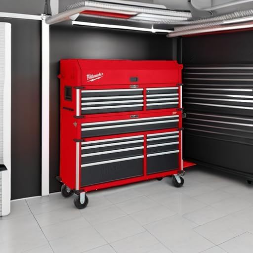 Milwaukee High Capacity 56 in. Tool Chest and Roller Cabinets Combo +18V Cordless Lithium-Ion 4 Tool Combo Kit