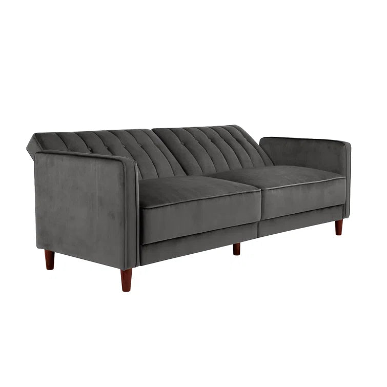 Perdue 81.5" Velvet Square Arm Convertible Sofa